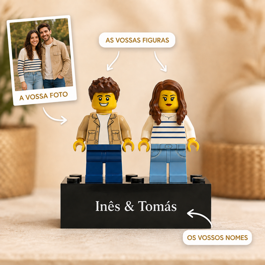 Mini Figuras de Duas Pessoas Personalizadas com Fotografia
