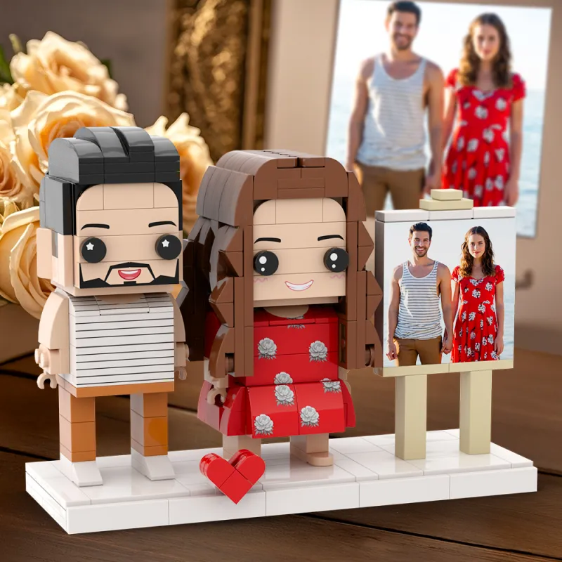 Figura Personalizada  com Fotografia de Duas Pessoas