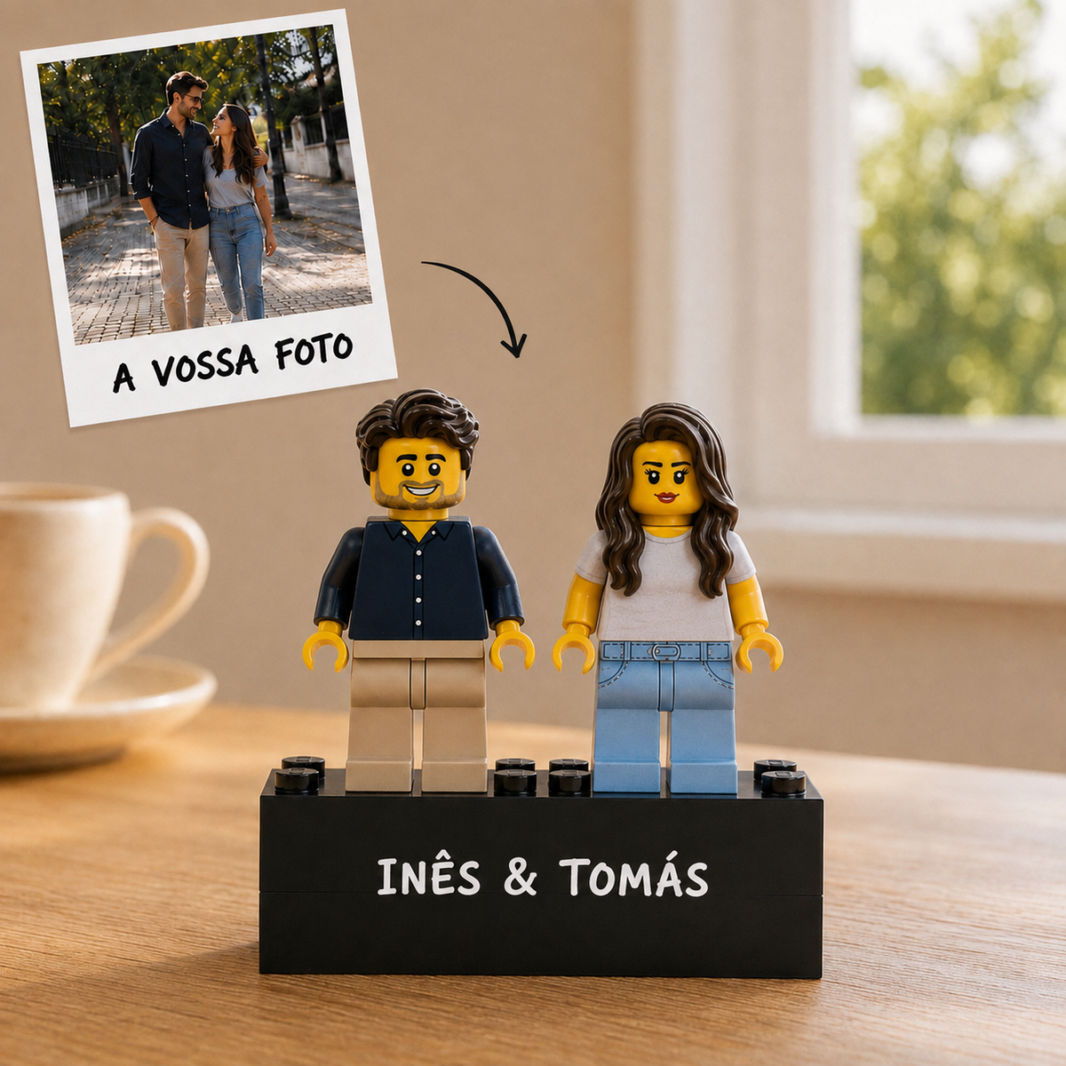 Mini Figuras de Duas Pessoas Personalizadas com Fotografia