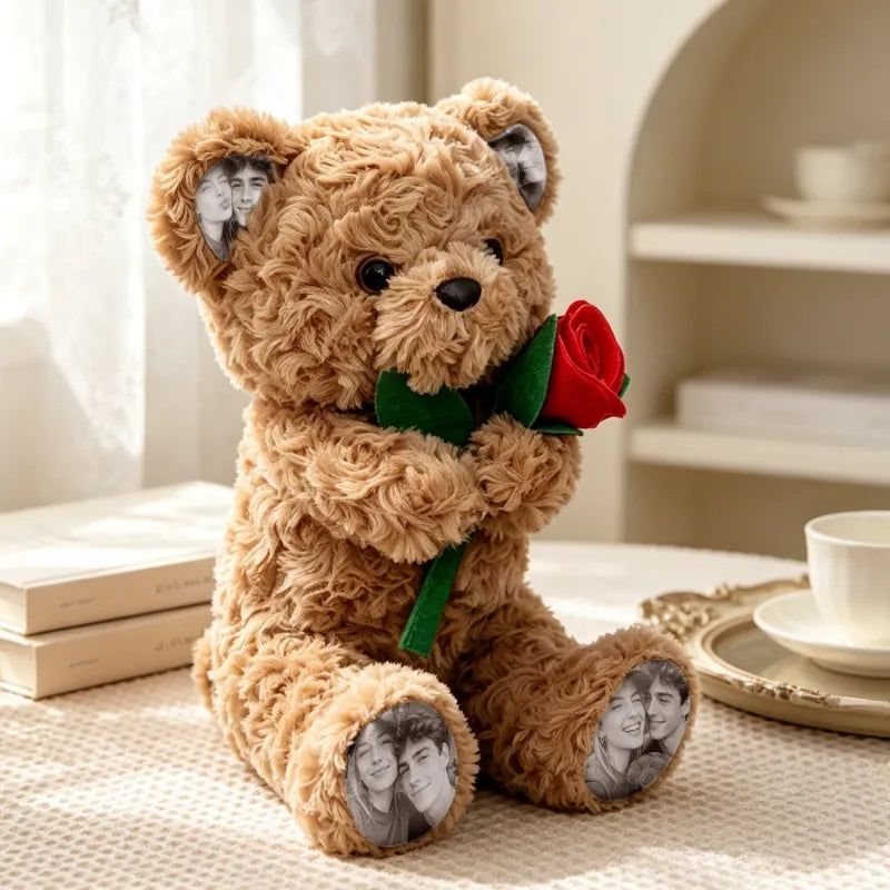 Peluche de Urso com Rosa