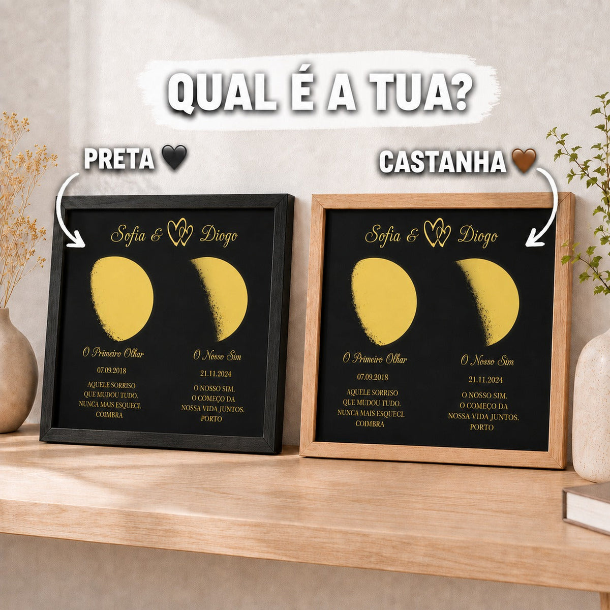 Quadro com Duas Fases da Lua