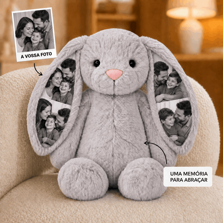 Peluche de Coelho Personalizado com Fotografias